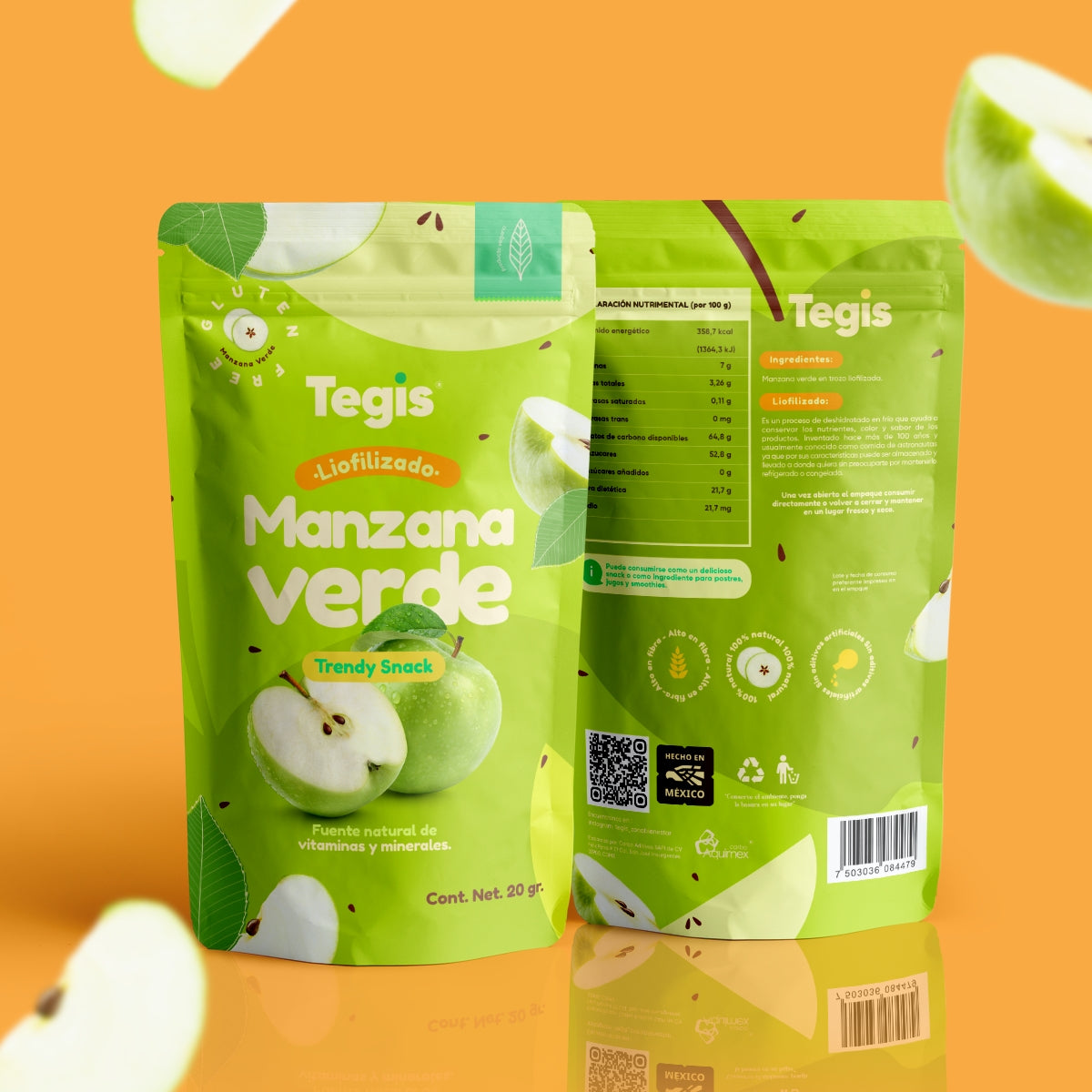 Manzana verde liofilizada 15g