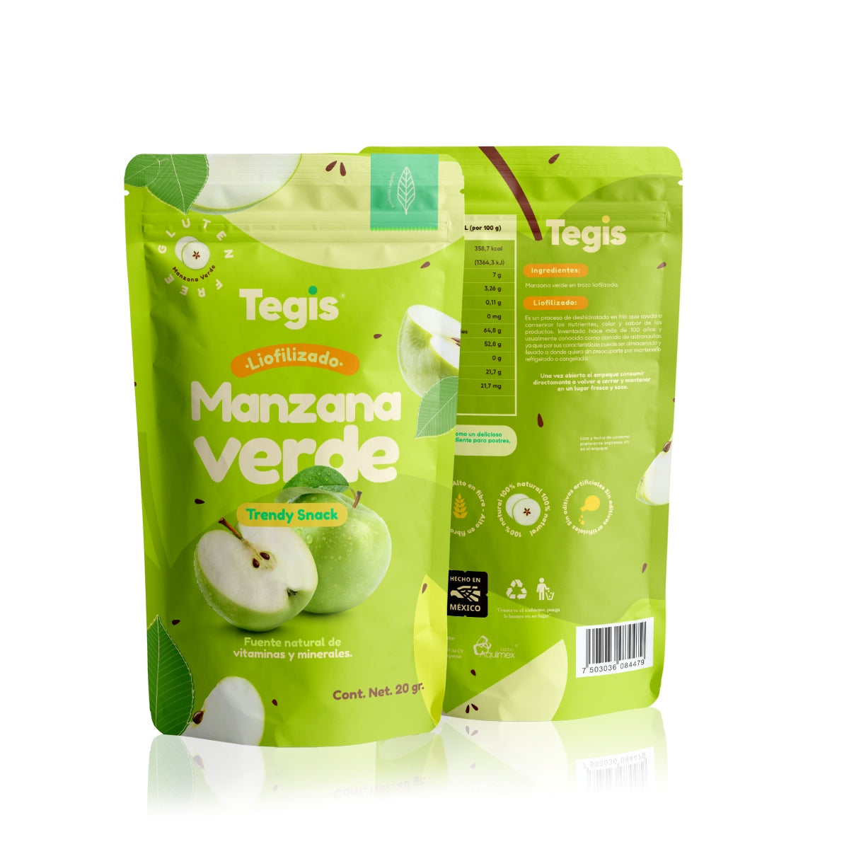 Manzana verde liofilizada 15g