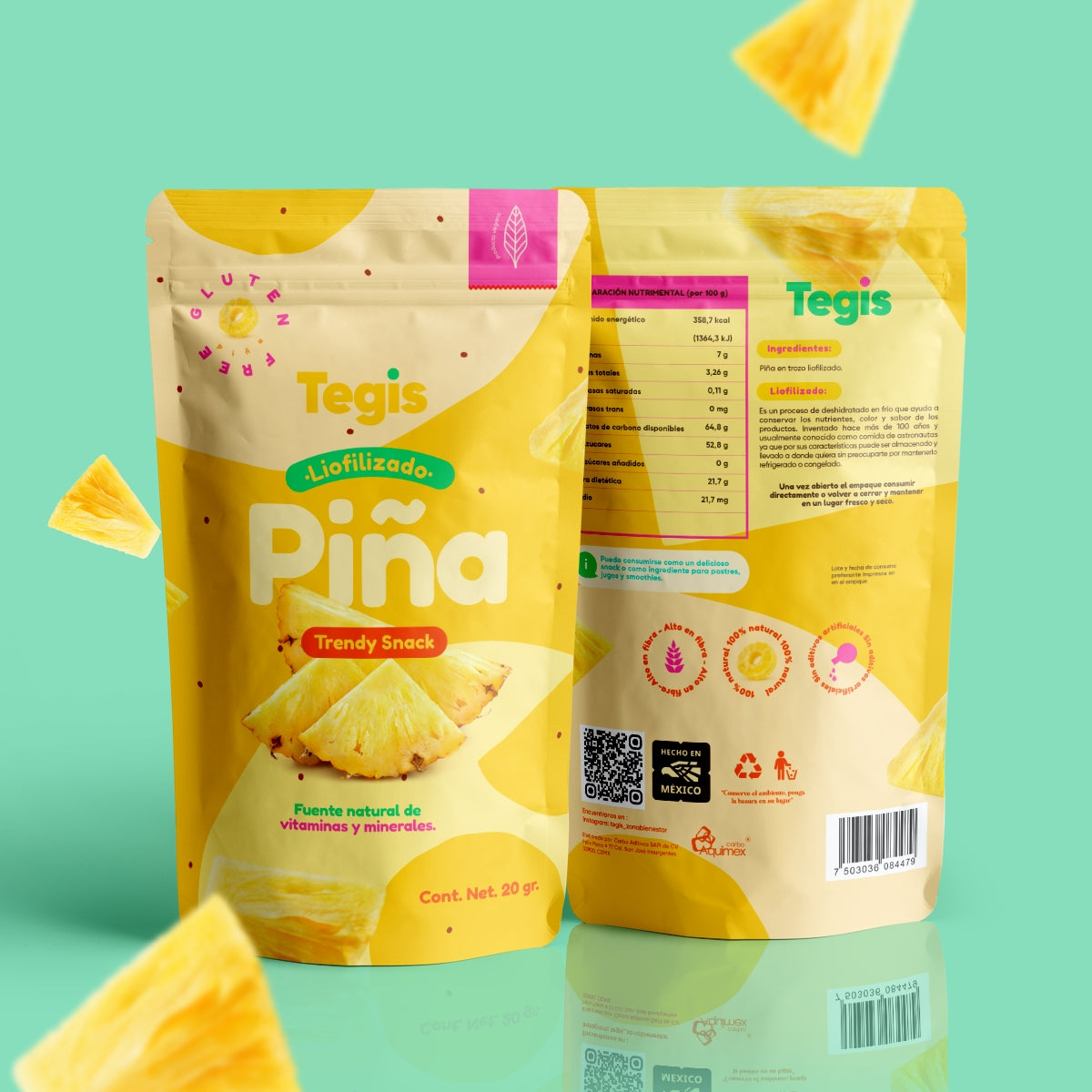 Piña liofilizada 20g
